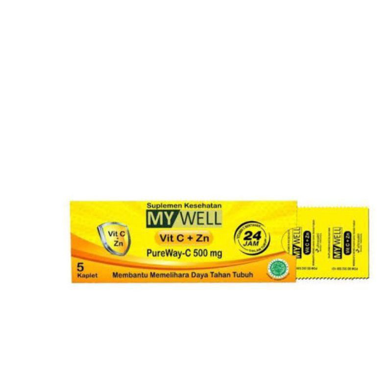 MY Well Vit C+ZN PUREWAY-C 500MG (1Box isi 12 Amplop/60 Kaplet)