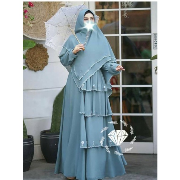 nancy syari set khimar cuci gudang  // gamis syari arafah