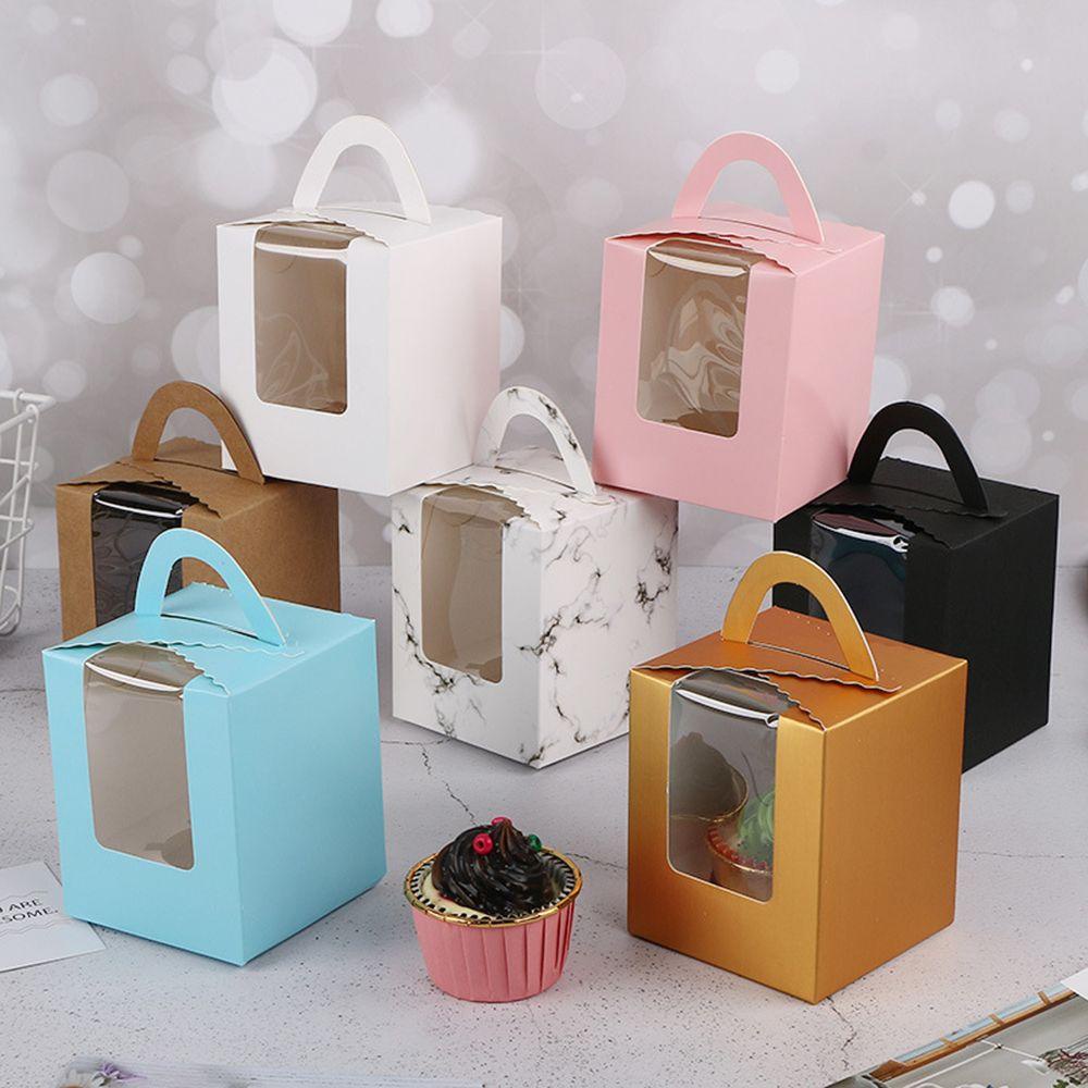 Lanfy Kotak Cupcake Aneka Warna Hias Fairy Cake Untuk Bakery Single Cake Holder