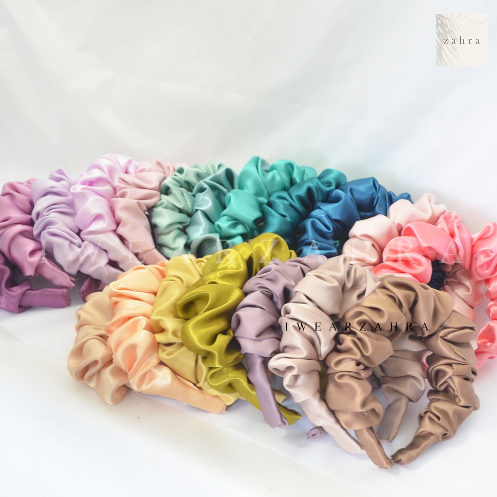 BANDO VELVET - Bandana korea premium velvet aksesoris rambut lembut scrunchie kerut puff headband ruffle kerut velvet aksesoris multifungsi