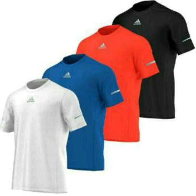 Kaos Adidas Strip Olahraga  Baju  Combed 30S Tshirt Pakaian 