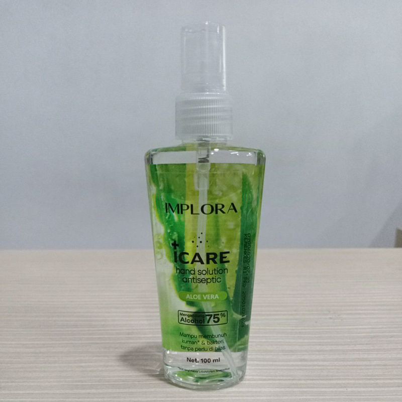 IMPLORA ICARE HAND SOLUTION ANTISEPTIC ALOE VERA 100 ML 100ML SPRAY HAND SANITIZER