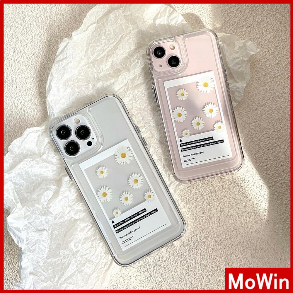 iPhone Case Silicone Soft Case Clear Case Shockproof Camera Protection Metal Button Daisy Flower Compatible For iPhone 11 iPhone 13 Pro Max iPhone 12 Pro Max iPhone 7 Plus  xr