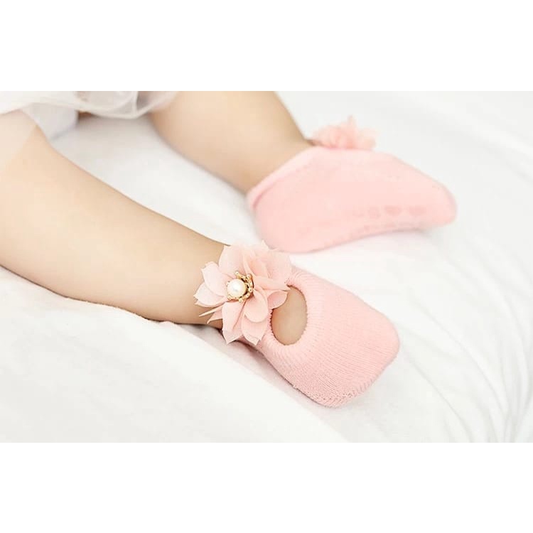 BABYLOVANATA kaos kaki bayi perempuan 1set isi 3pc kaos kaki bayi 0-1 tahun prewalker anti slip