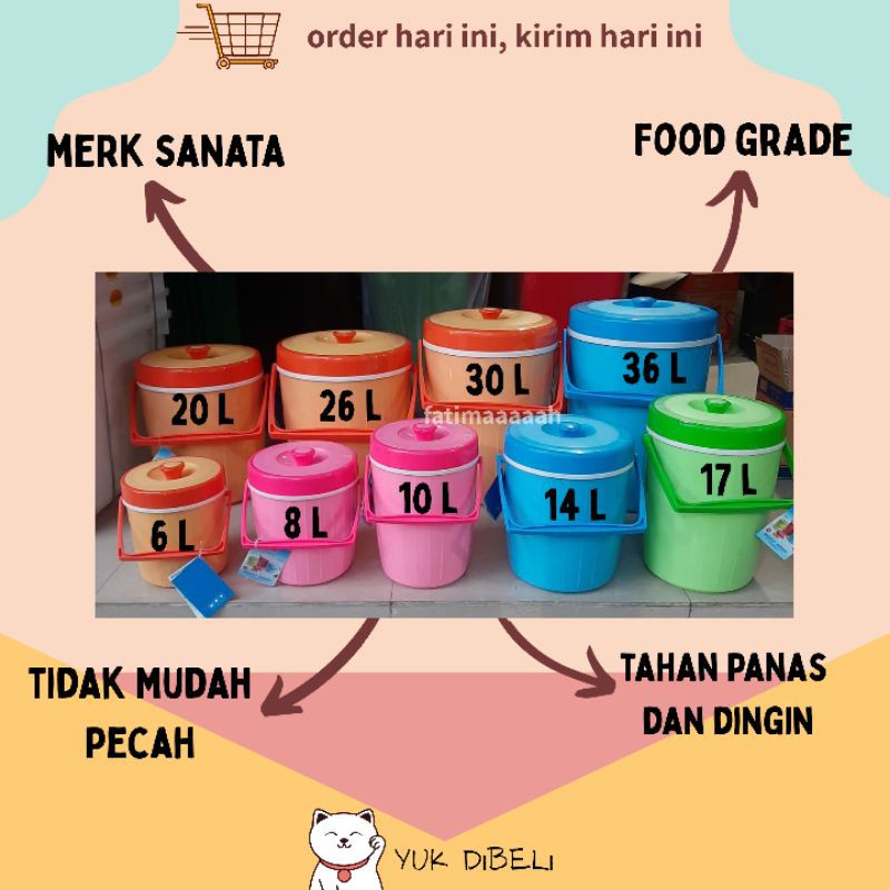 Rice / Ice Bucket Sanata Termos 8 Lt / Buket Nasi / Es