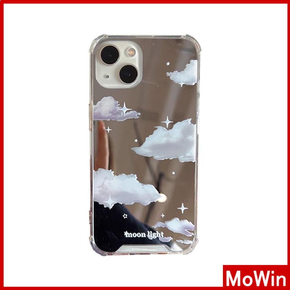 iPhone Case Acrylic Reflective Mirror Airbag Shockproof Protection Camera Clouds Stars Compatible with iPhone 11 iPhone 13 Pro Max iPhone 12 Pro Max iPhone 7 Plus iPhone xr