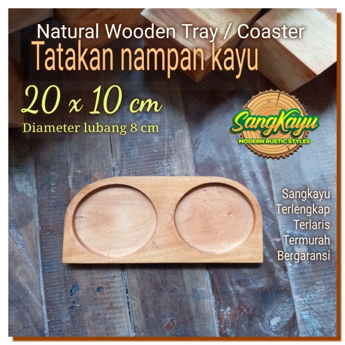 Nampan + tatakan nampan kayu 10x20 tatakan kayu wooden Coaster tray 07