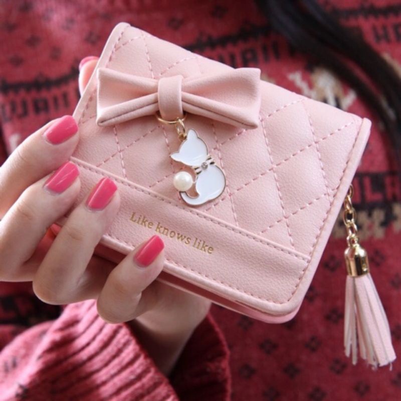 Dompet Lipat Mini Pita Nadya Bahan Kulit Sintetis Best Seller