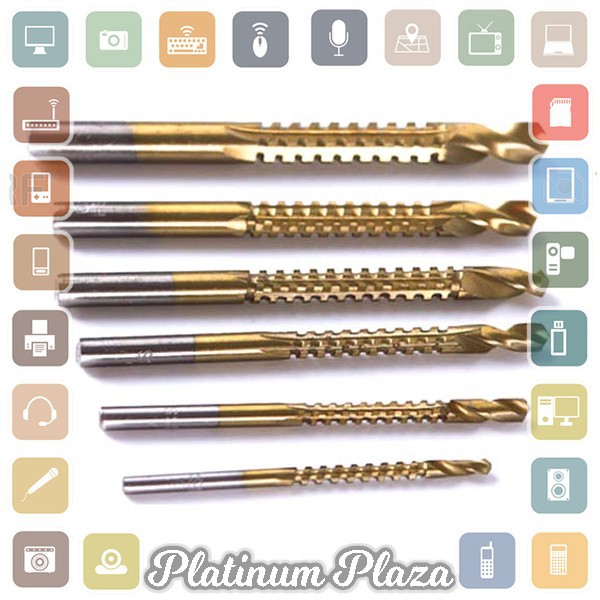 Deko Mata Bor Power Drill HSS Steel 6 PCS - Golden`FE6S56-