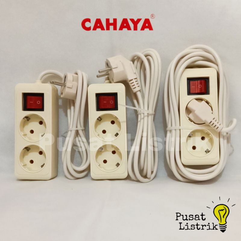 Stop Kontak 2 Lubang + Kabel 1.5meter 3meter 5meter Stop Kontak 2 Lubang + Kabel