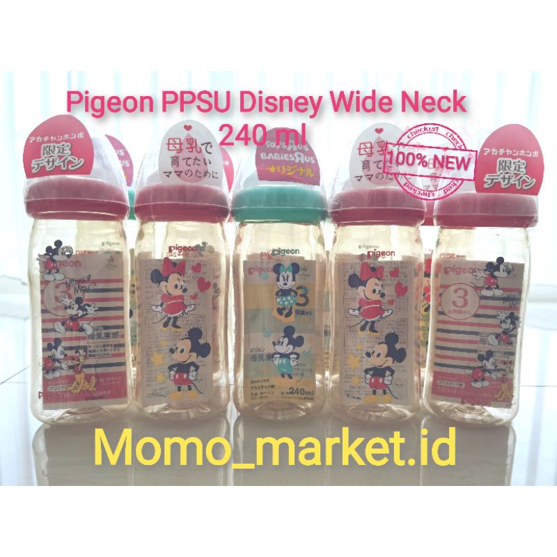 Pigeon PPSU Disney / Animal 160ml 240ml 330 ml Botol Susu PPSU Wide Neck Mickey