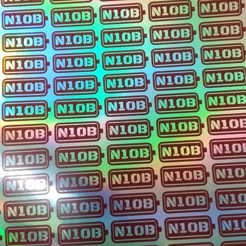 

13 rajanya stiker label hologram custom lembaran kotak bulat segel pelangi