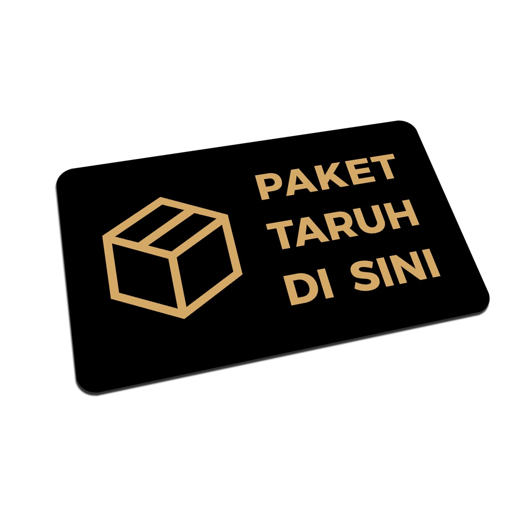 SIGN AKRILIK Cafe - PAKET TARUH DI SINI EMAS/HITAM - Uk 20x12cm