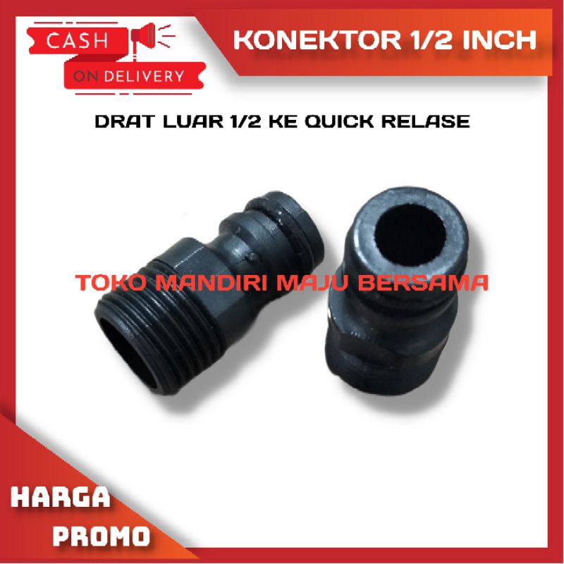 Konektor Drat 1/2 Inch Ke Quick Release / Konektor Drat Luar 1/2 in