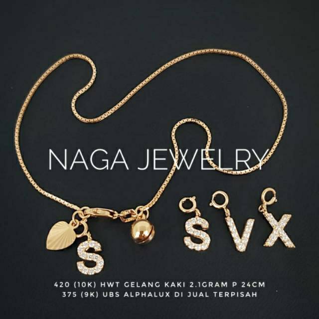 GELANG KAKI ITALI VARIASI MOTIF EMAS KADAR 420