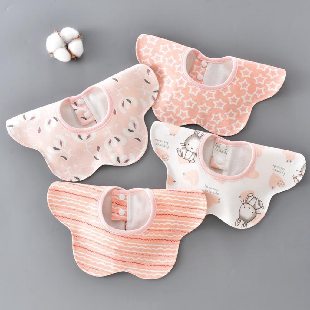 BIANCA - Celemek Anak / Bibs Anak Bentuk Bunga 1 set isi 4pc