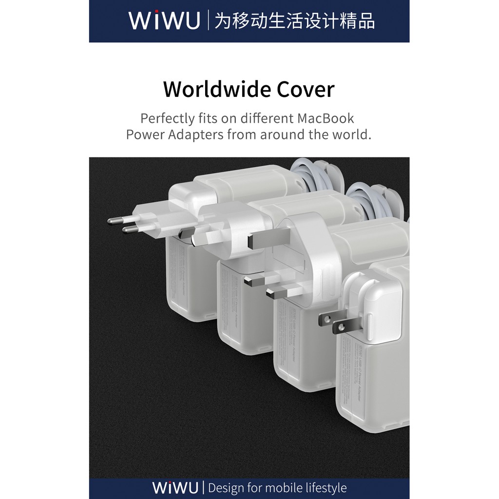 WIWU Power Adapter Case ONLY - Cord Winder and Cable Protector - 87W/96W - Casing Charger Notebook 87W/96W (A1719/A2166)