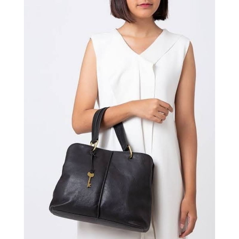 FOSSIL LANE SATCHEL BLUE MULTI /DENIM