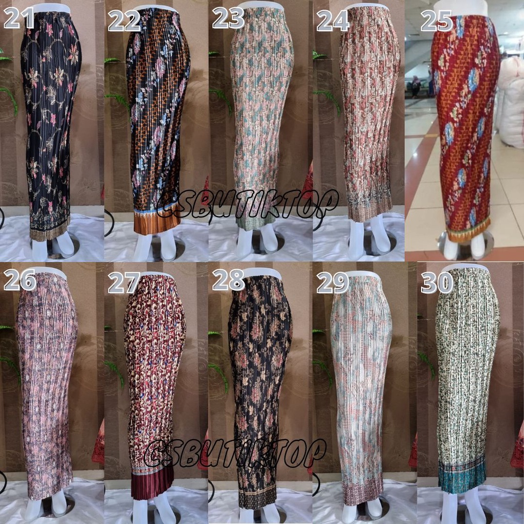 Rok Plisket Batik Bawahan Kebaya Motif Melati Silver Dan Lainnya