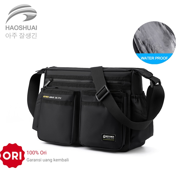 HAOSHUAI 5833 Tas Selempang Pria Sling Bag Pria Waterproof Tas Anti Air WATCHKITE WKOS