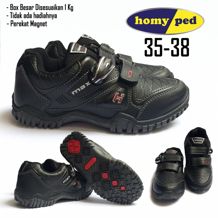 Terlaris {arc} SEPATU SEKOLAH ANAK FULL HITAM MAGNET ORIGINAL HOMYPED MAXIMUS SD SMP