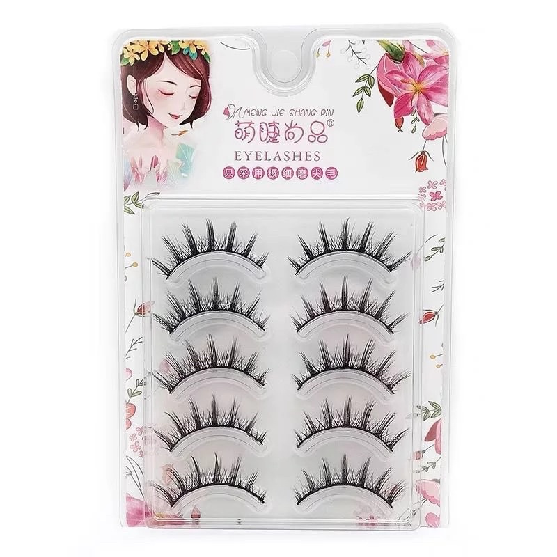 [F18] 5pairs 3D Fairy Princess Comics Eyelashes Lashs Natural Short Daily Eyelashes False Eyelash Extension Tools