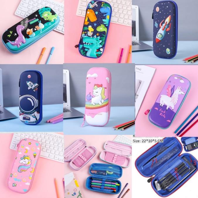 

Tempat pensil kotak pensil 3D Unicorn Hardtop Pencil Case