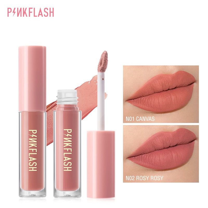 BPOM PINKFLASH Matte Lipstik Lembut Tahan Lama PFL01 Lipstick Matte Lipcream Lipmatte Original