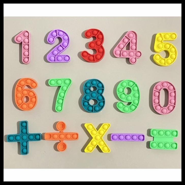 POP IT ANGKA 15PCS/SET / MAINAN POP IT ANGKA MATEMATIKA 1 SET 15PCS / POP IT PUZZLE 4IN1
