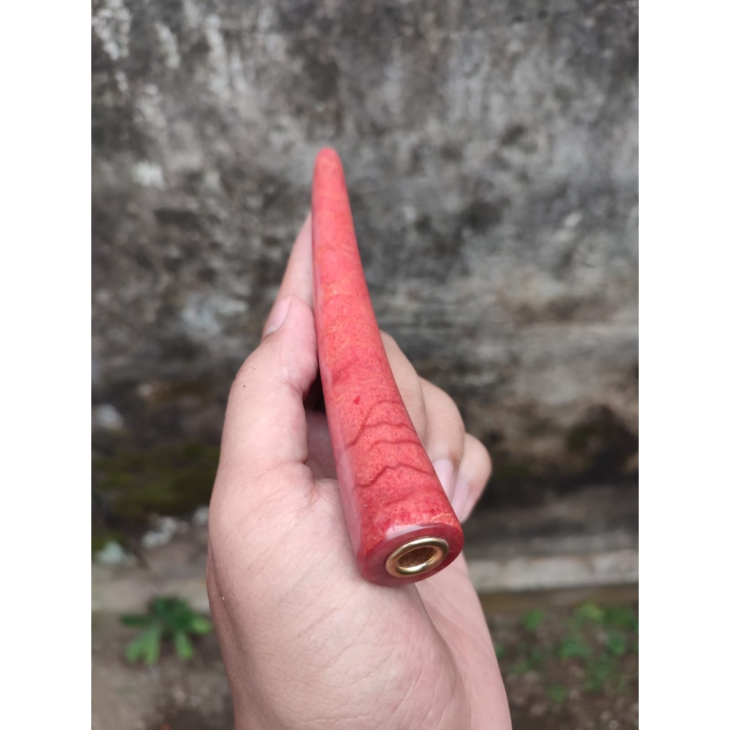 Pipa rokok batu marjan once padudan red coral enak berkualitas panjang 14 cm