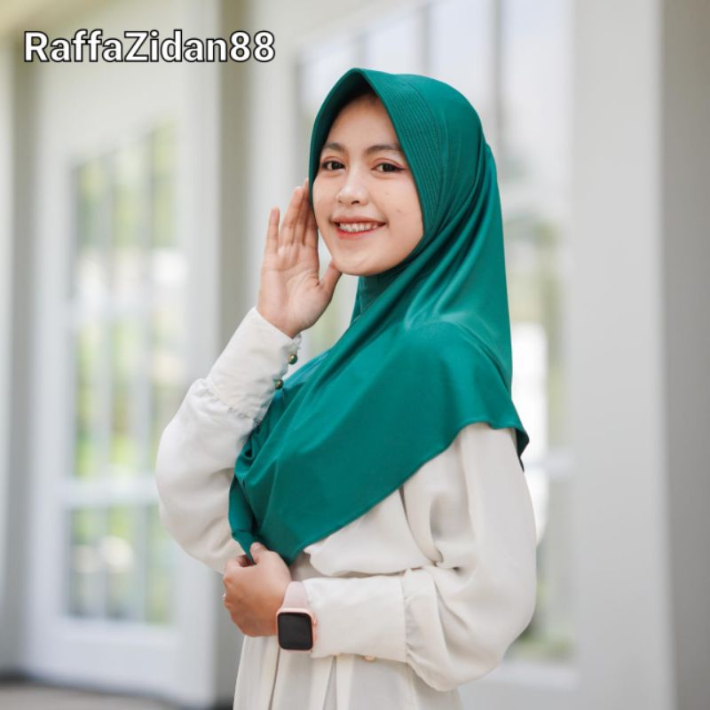 Jilbab Bergo Hamidah Jersey | Bergo Sport Jersey Premium | Kerudung Sekolah Size M-IJO BOTOL