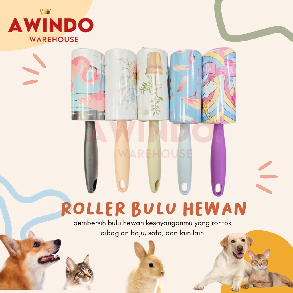 ROLLER 03 KERTAS - Pembersih Lint Roller Bulu Hewan Kucing Anjing Kelinci