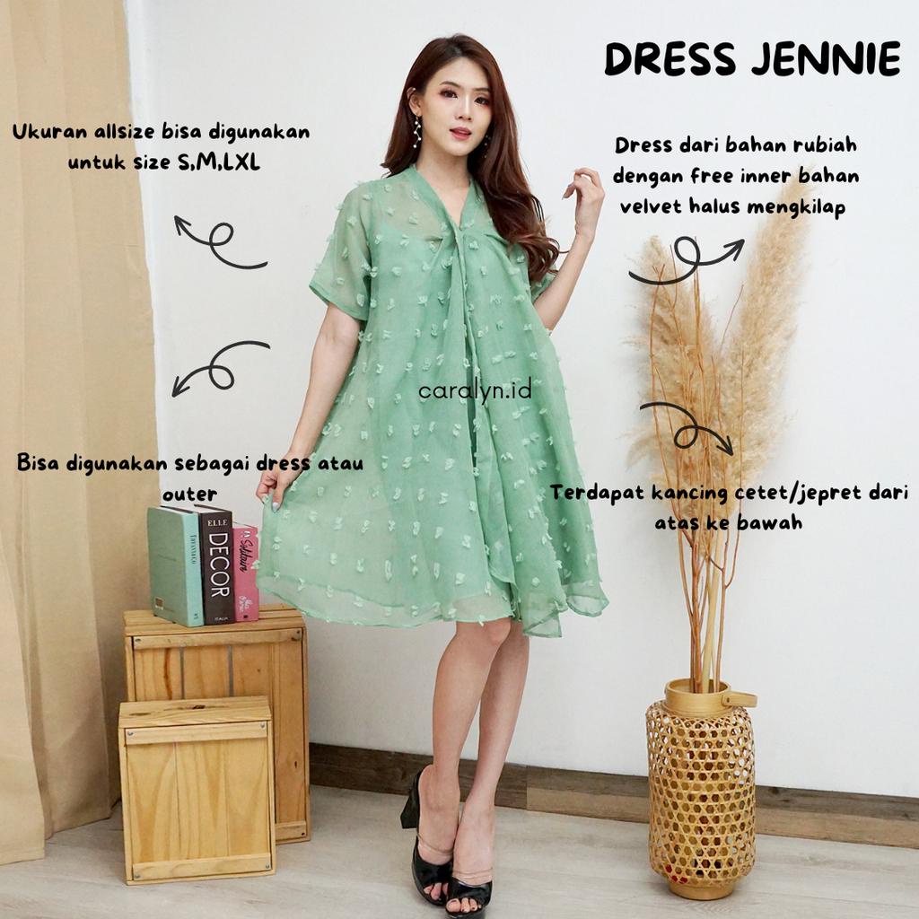 JENNIE DRESS BRUKAT MEWAH KOERAN DRESS FREE INNER