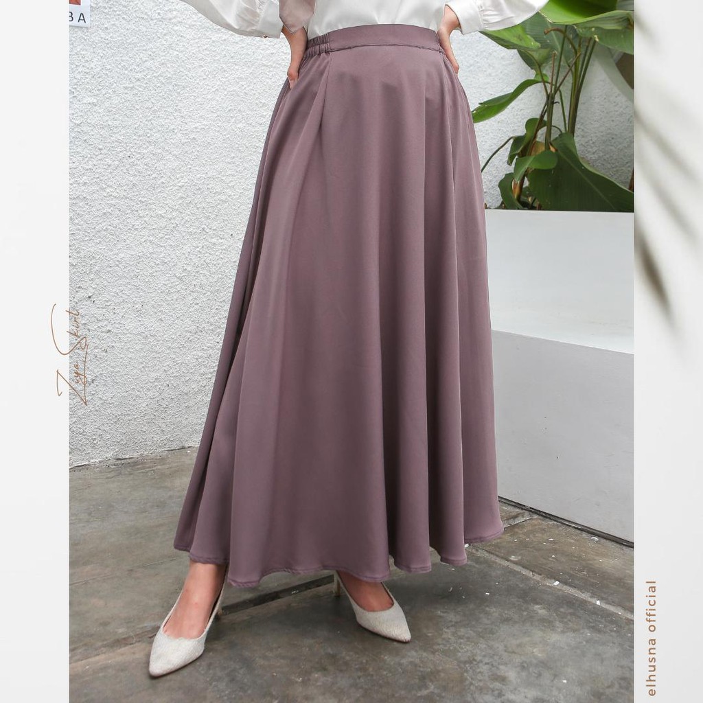 [𝐄𝐥𝐡𝐮𝐬𝐧𝐚] Ziya Skirt / rok circle / rok lebar / rok panjang / rok kerja / rok jumbo / rok A