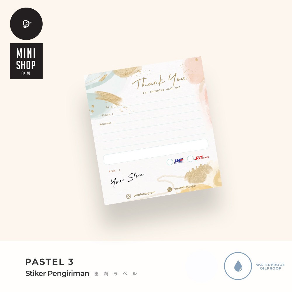 

150 pcs Stiker Label Pengiriman Custom tema Pastel 3 ( Shipping Sticker Aesthetic Murah )