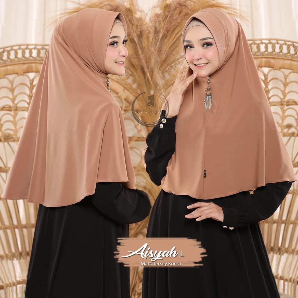 JILBAB INSTAN TERBARU HIJAB BERGO JERSEY AISYAH SIZE L KERUDUNG TERMURAH SAFA HIJAB