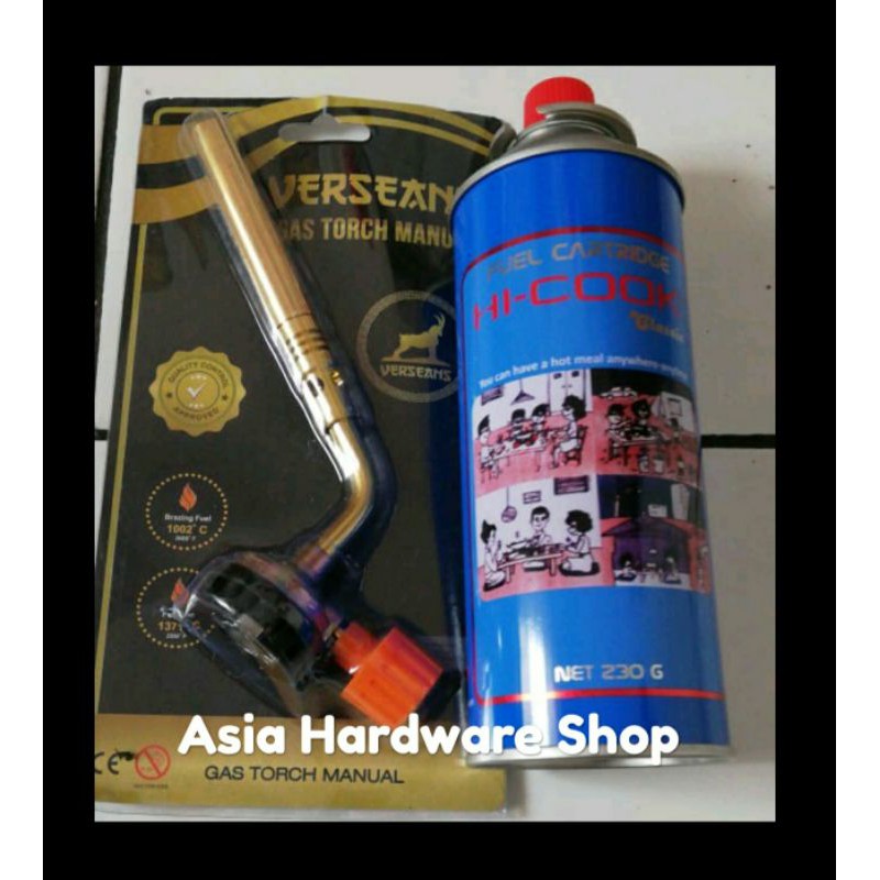 Paket Gas Torch Blender Las Manual Kepala Gas Blow Torch dan Tabung Gas Hi cook