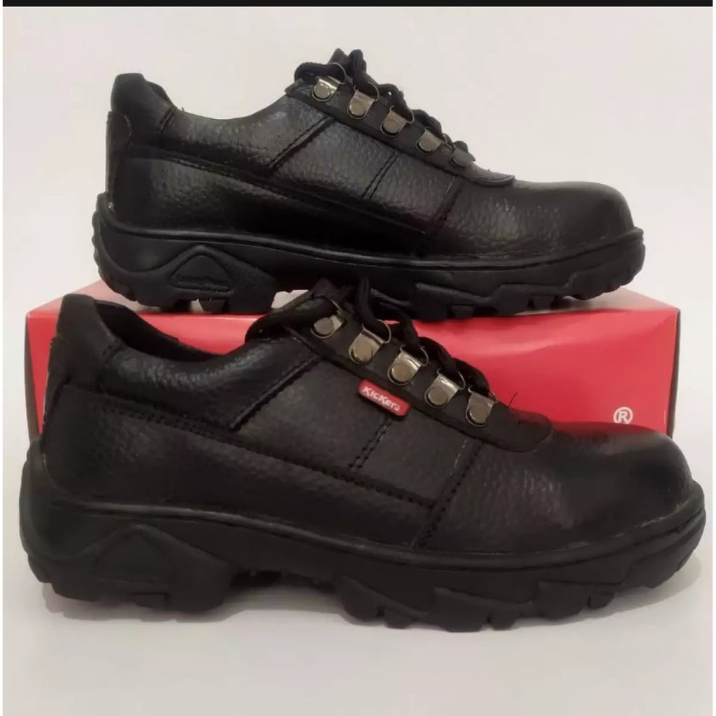 Sepatu Safety Htam Kingshoes terbaru MUrah Kuit Omega Asli Ujung Besi Mirip King