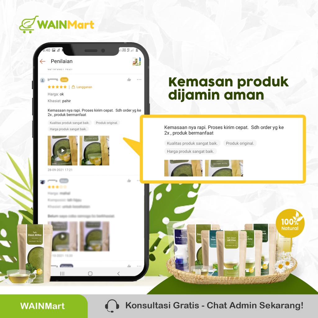 Teh Celup Daun Afrika Herbal Ampuh Menurunkan Koresterol dan Darah Tinggi