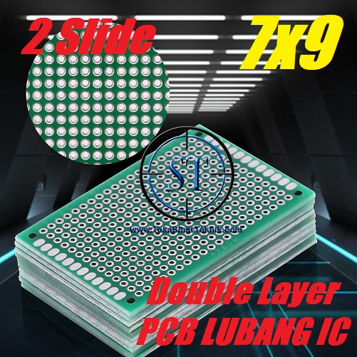 PCB Double Layer 7x9 2-Slide Titik Lubang IC Hole Matrix Circuit Board 7x9cm Through Hole Protoboard