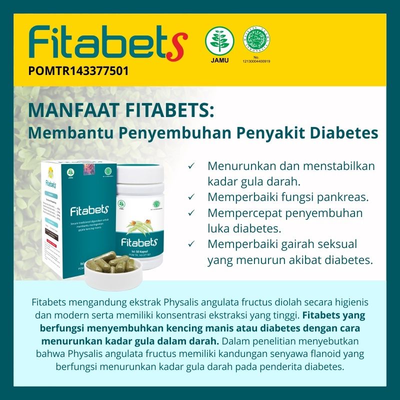 OBAT HERBAL DIABETES FITABETS Naturafit Isi 50 KAPSUL - obat diabetes paling ampuh/obat diabetes her