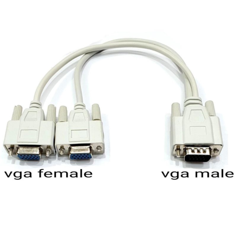 Kabel vga cabang 2 30cm (1 vga male to 2 vga female) splitter