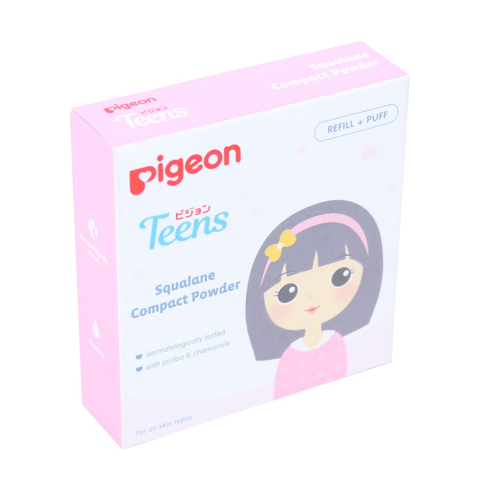 PIGEON Compact Powder Natural Look 14gr | All Shades Color | Bedak Padat Remaja