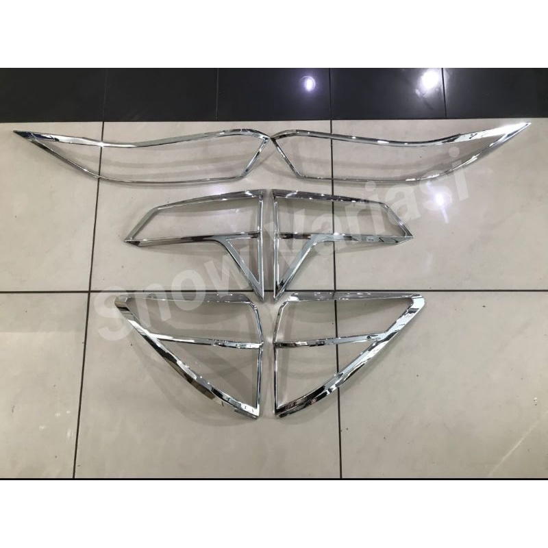 Paket Garnish Lampu Depan Belakang Honda HRV Facelift 2019 2022 UP Hitam Chrome