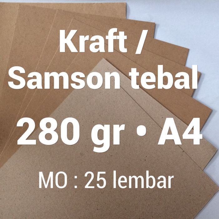 

kertas- kertas samson | 280 gr | a4 | kraft | karton | brown | paper -kertas.