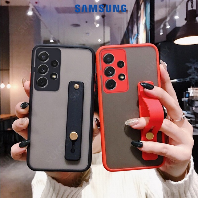 Case Samsung A33 A53 A73 A13 A32  A72 STRAP Grip Wrist Stand Frosted AERO Frosted