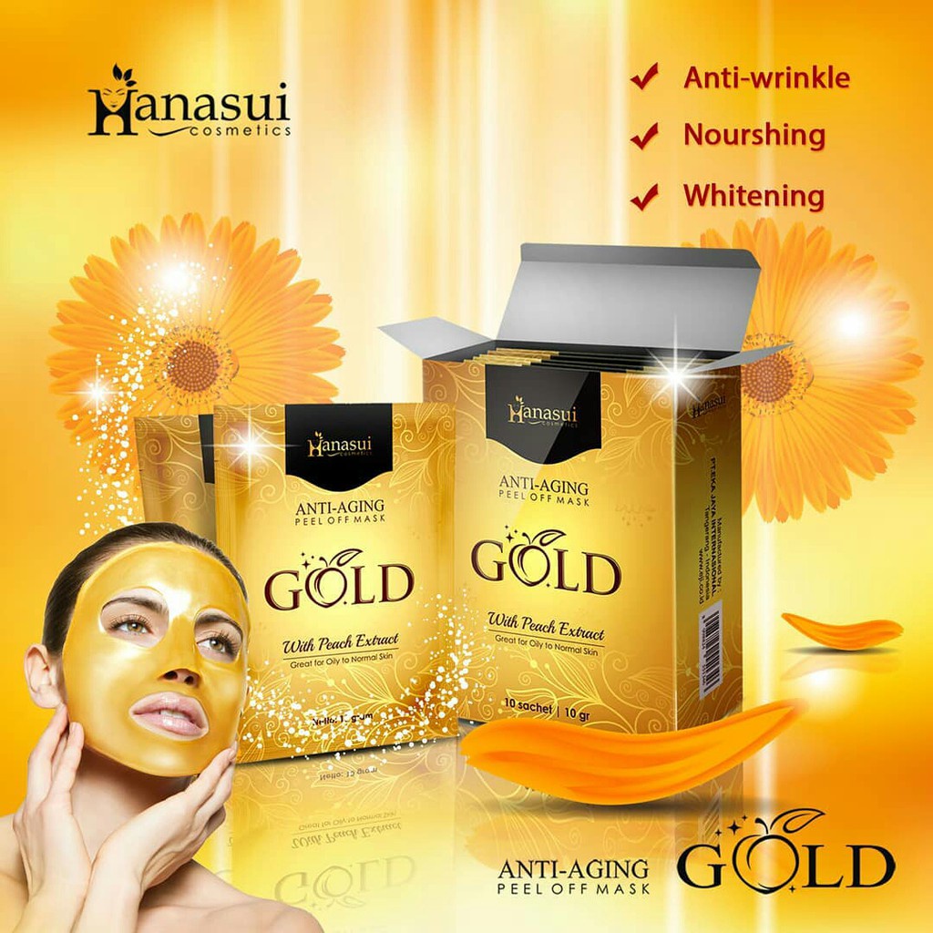 Hanasui Naturgo Peel Off Mask Black And Gold Masker Komedo