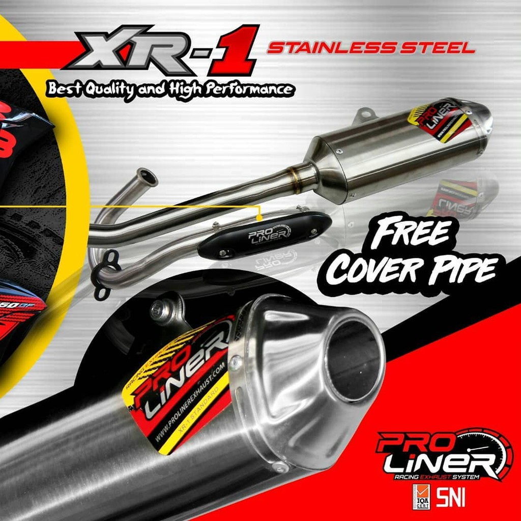 Knalpot Proliner XR-1SS CRF Asli Gratis Pelindung Knalpot Stainless