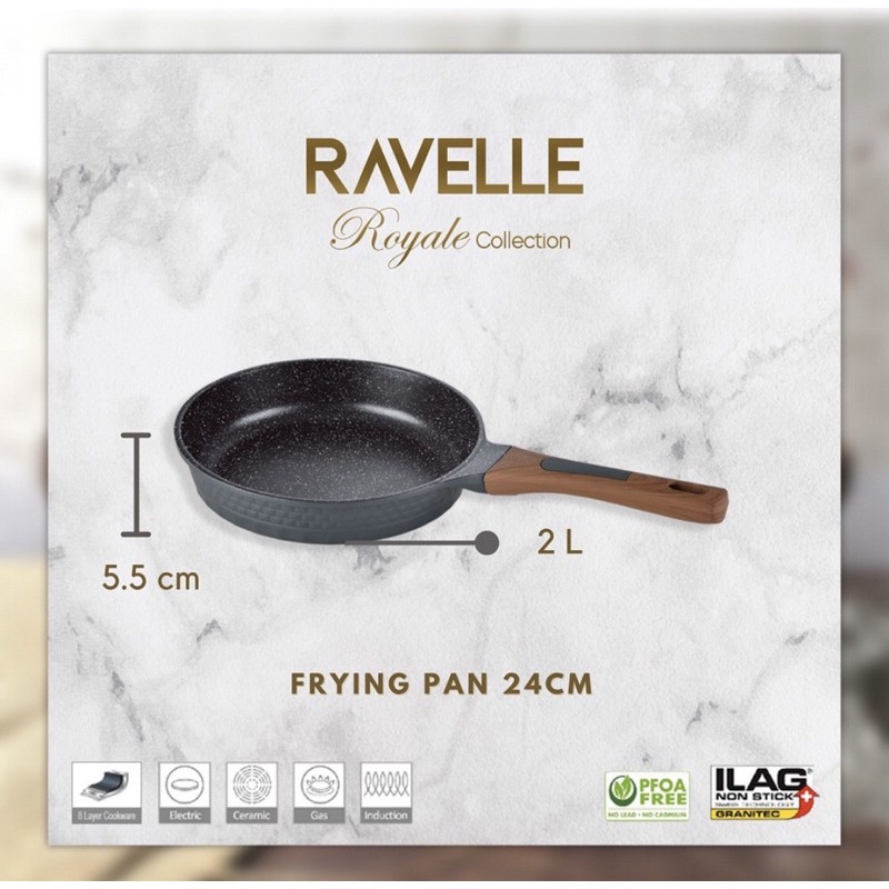 RAVELLE ROYALE FRY PAN 24CM-PANCI MASAK ANTI LENGKET/PENGGORENGBBBDZ