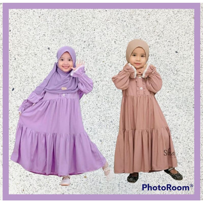 TREND Dress Anak Perempuan Umur  4 5 6 7  Tahun Emily Kids Gamis Anak Bahan Katun Terbaru Pakaian Mu